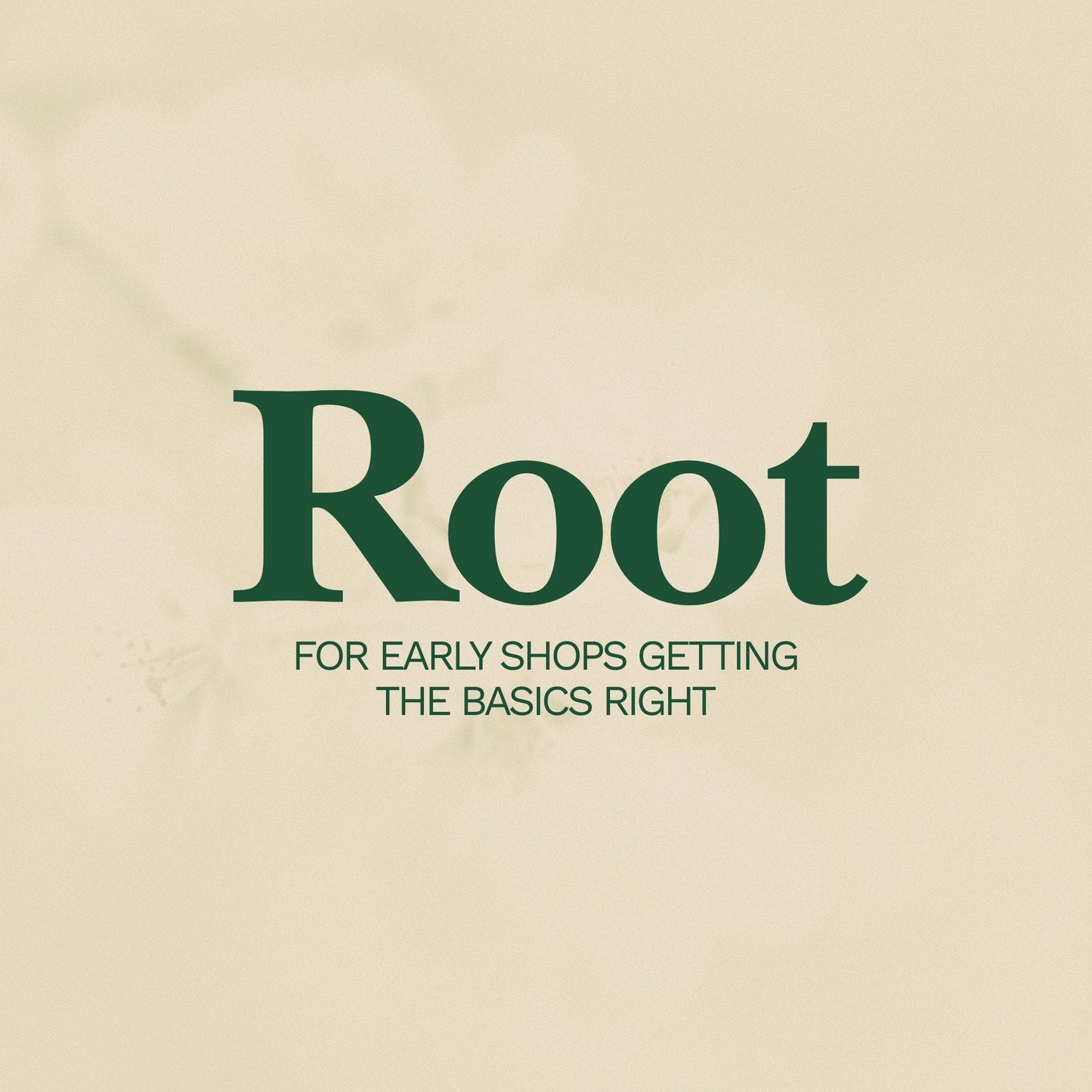 Beige background with 'Root' text and additional text in green.