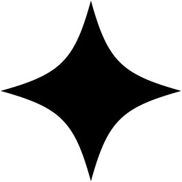 Black star-like shape on a white background